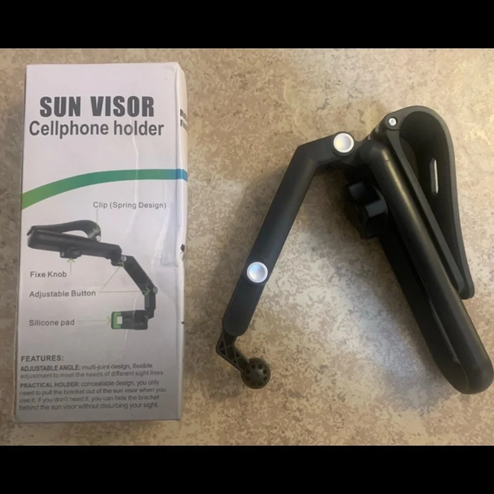 New! Black Universal Car Sun Visor Cell Phone Holder.